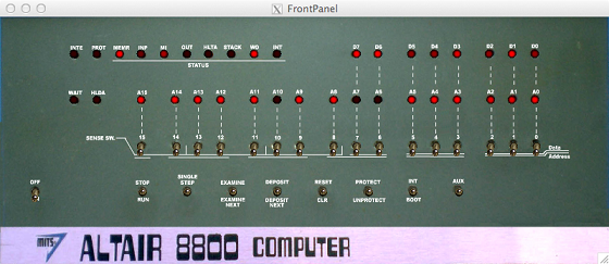 Altair 8800 front panel