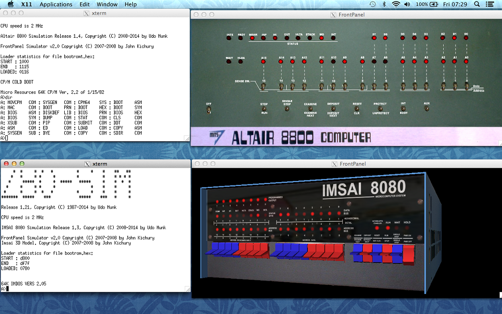 z80pack front panel machines under OS X