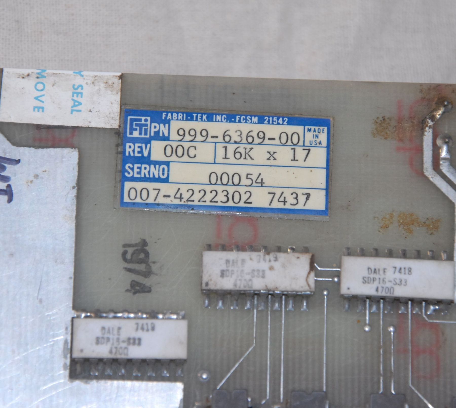 NCR 605 Processor 16k x 17 Core Memory